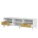Tv-benk Barro 160x48 cm - Hvit matt - Eik - 2 skuffer