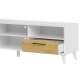 Tv-benk Barro 160x48 cm - Hvit matt - Eik - 2 skuffer