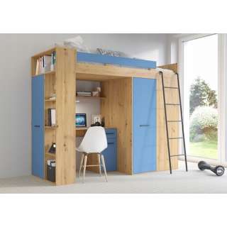 Loftseng Verano 236 cm - skrivebord/oppbevaring