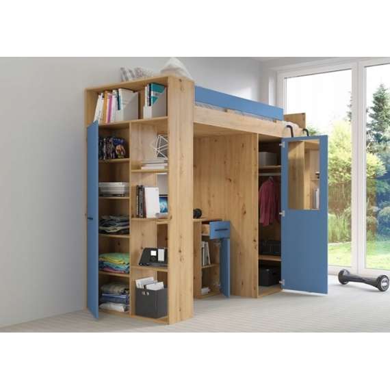 Loftseng Verano 236 cm - skrivebord/oppbevaring