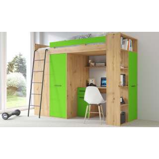 Loftseng Verano 236 cm - skrivebord/oppbevaring