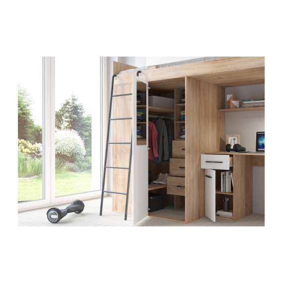 Loftseng Verano 236 cm - skrivebord/oppbevaring