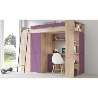 Loftseng Verano 236 cm - skrivebord/oppbevaring