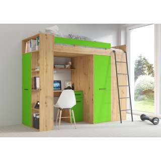 Loftseng Verano 236 cm - skrivebord/oppbevaring