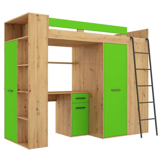 Loftseng Verano 236 cm - skrivebord/oppbevaring