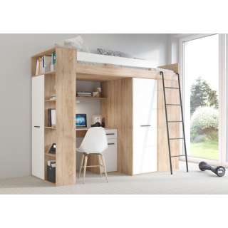 Loftseng Verano 236 cm - skrivebord/oppbevaring