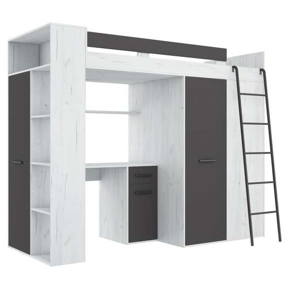 Loftseng Verano 236 cm - skrivebord/oppbevaring