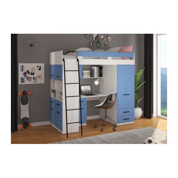 Loftseng Antre 206 cm - skrivebord/oppbevaring