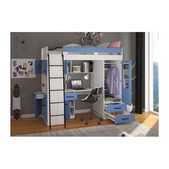 Loftseng Antre 206 cm - skrivebord/oppbevaring