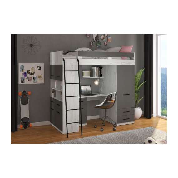 Loftseng Antre 206 cm - skrivebord/oppbevaring