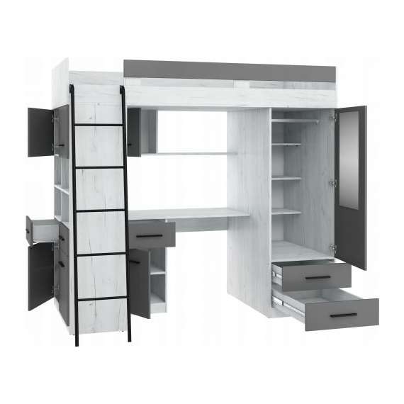 Loftseng Antre 206 cm - skrivebord/oppbevaring