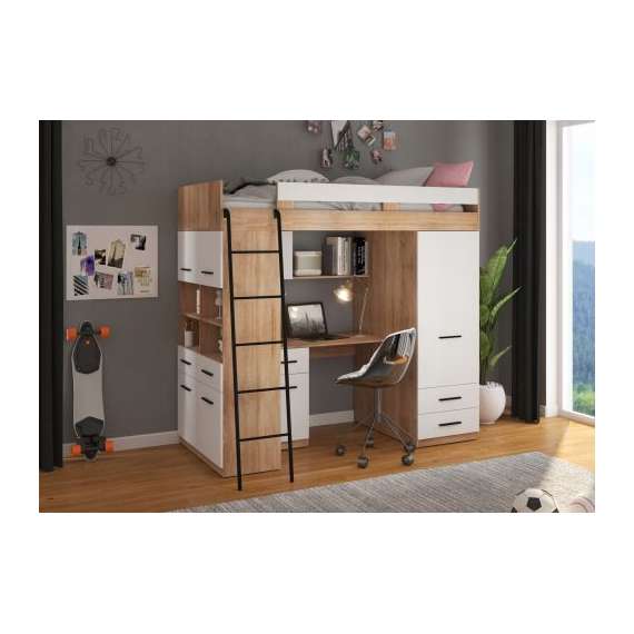 Loftseng Antre 206 cm - skrivebord/oppbevaring