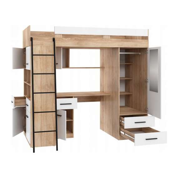 Loftseng Antre 206 cm - skrivebord/oppbevaring