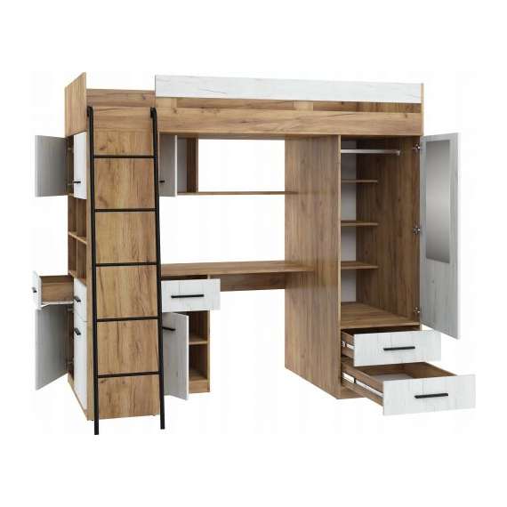 Loftseng Antre 206 cm - skrivebord/oppbevaring