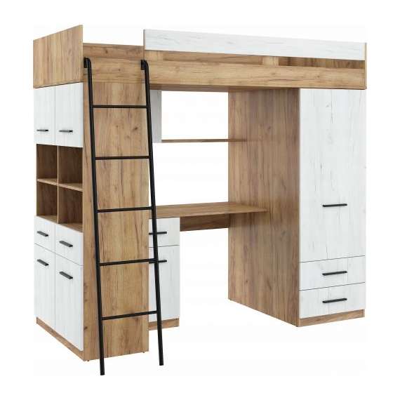 Loftseng Antre 206 cm - skrivebord/oppbevaring