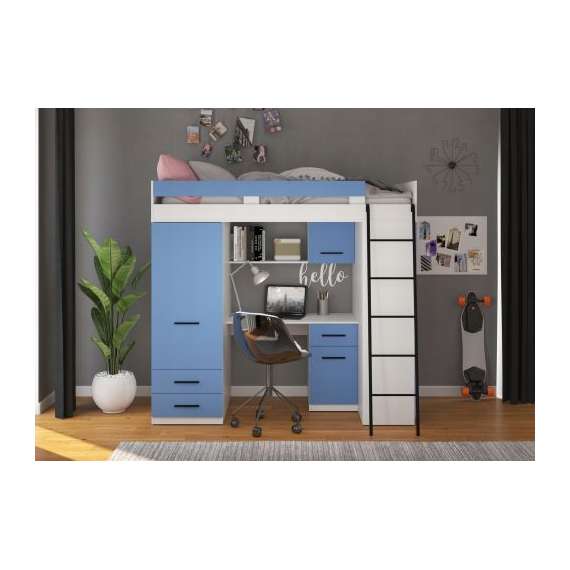 Loftseng Antre 206 cm - skrivebord/oppbevaring