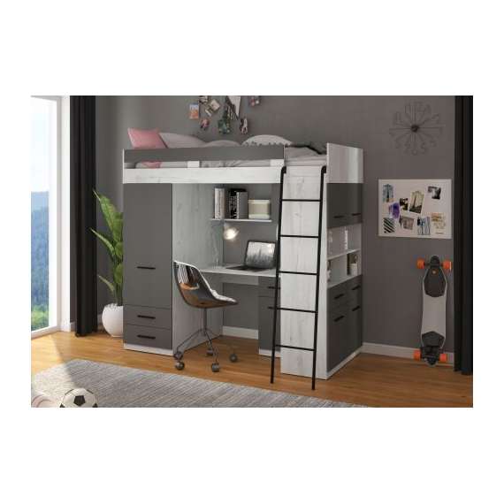 Loftseng Antre 206 cm - skrivebord/oppbevaring