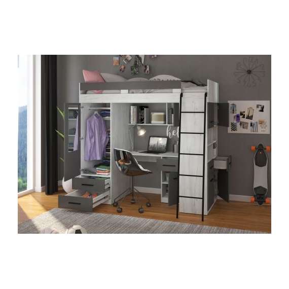 Loftseng Antre 206 cm - skrivebord/oppbevaring