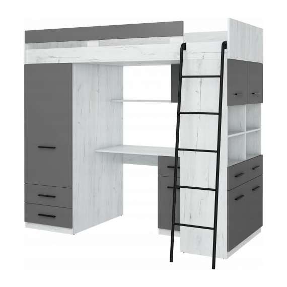 Loftseng Antre 206 cm - skrivebord/oppbevaring