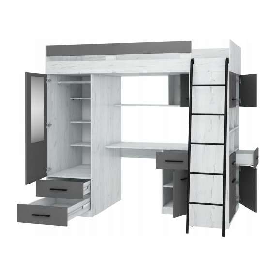 Loftseng Antre 206 cm - skrivebord/oppbevaring