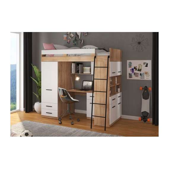 Loftseng Antre 206 cm - skrivebord/oppbevaring