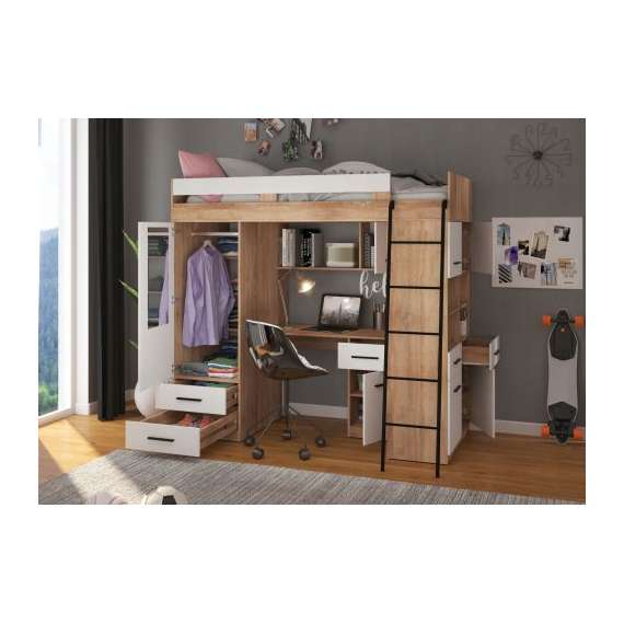 Loftseng Antre 206 cm - skrivebord/oppbevaring