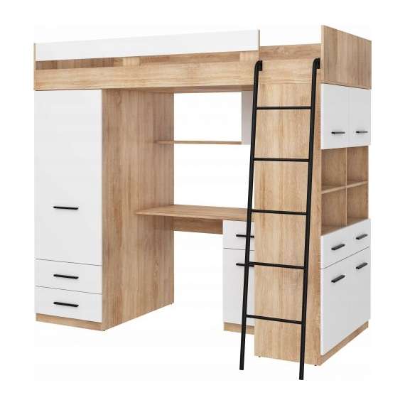 Loftseng Antre 206 cm - skrivebord/oppbevaring