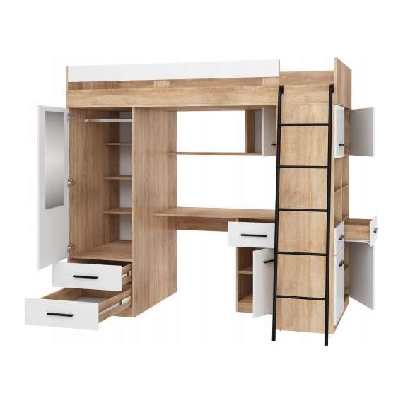 Loftseng Antre 206 cm - skrivebord/oppbevaring