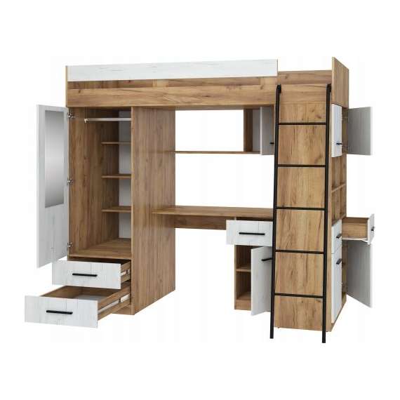 Loftseng Antre 206 cm - skrivebord/oppbevaring