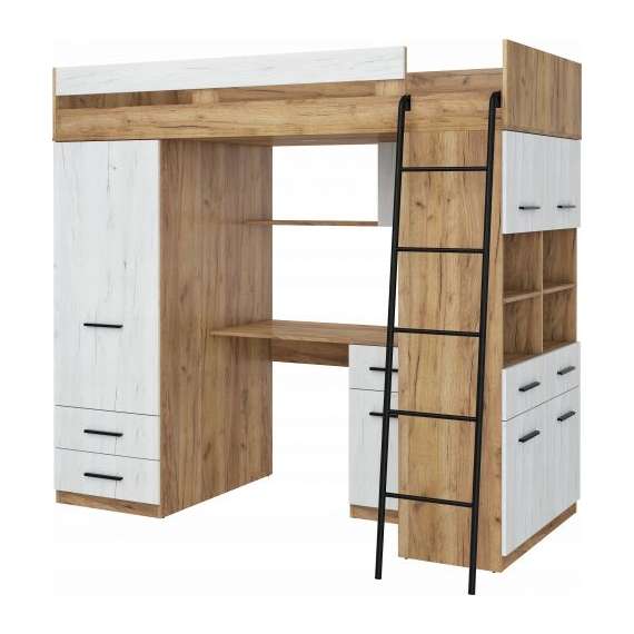 Loftseng Antre 206 cm - skrivebord/oppbevaring