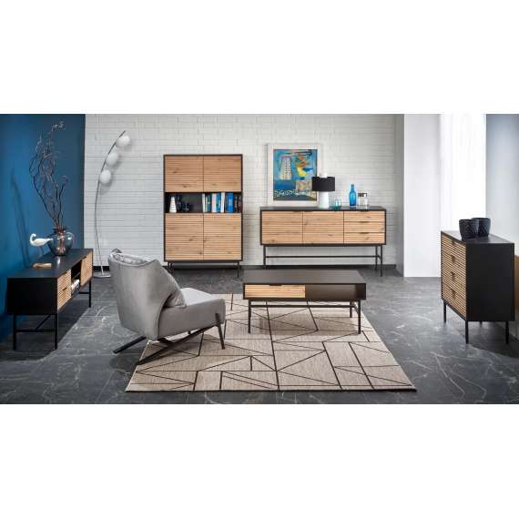 Stuebord Mantera 110x46 cm - eik artisan - svart matt