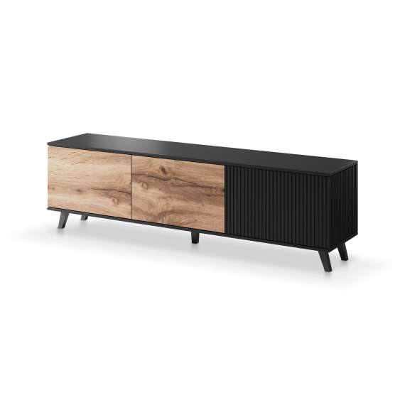 Tv-benk Random 180x52 cm - eik artisan - svart matt
