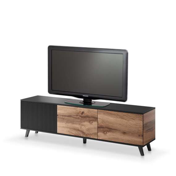 Tv-benk Random 180x52 cm - eik artisan - svart matt