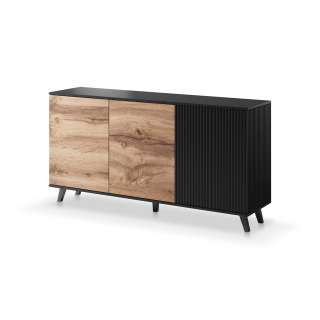 Skjenk Random 160x82 cm - eik artisan - svart matt