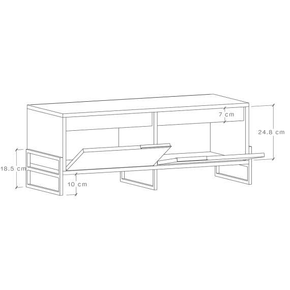 Tv-benk Enea 70/95 x 38 cm - 2 dører