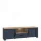 TV-benk Boho 166x52 cm - Mørkblå - Eik navy - 2 dører - 1 skuff