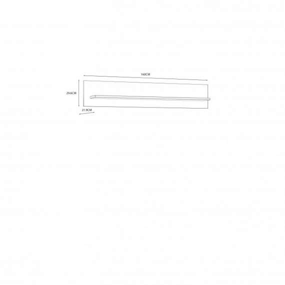 Hylle Boho 160x30 cm - Mørkblå - Eik navy