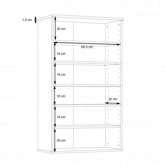Skoskap Boots 69x120 cm - Hvit - Eik