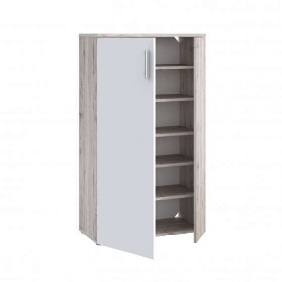 Skoskap Boots 69x120 cm - Hvit - Eik