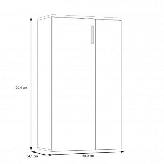 Skoskap Boots 69x120 cm - Hvit matt