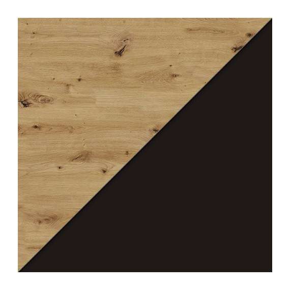 Tv-benk Luxi 195x56 cm - eik artisan - svart - 4 dører - med bein