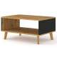 Sofabord Luxi 90x6+0 cm - eik artisan - svart matt