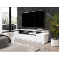 Tv-benk Evelin 180x52 cm - Hvit høyglans