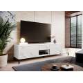 Tv-benk Marmea 195x48 cm - Hvit Marmor