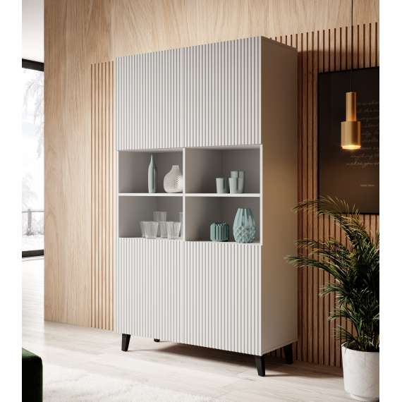 Skap - reol Pafos 100x177 cm - Hvit matt - 2 dører