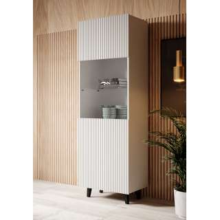 Vitrineskap Pafos 60x182 cm - Hvit matt - Spiler