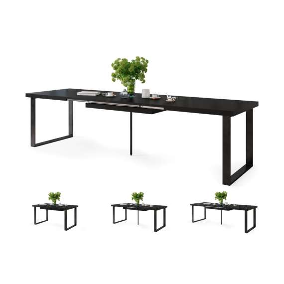 Spisebord Avari 120-270 cm - svart matt - metall ben