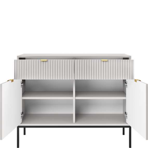 Skjenk Nova 104x83 cm - Grå matt - Spiler - 2 dører - 2 skuffer