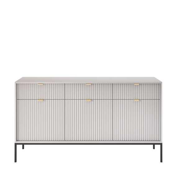 Skjenk Nova 154x83 cm - Grå matt - Spiler - 3 dører - 3 skuffer