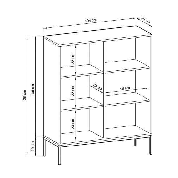 Skjenk Nova 104x125 cm - Grå matt - Spiler